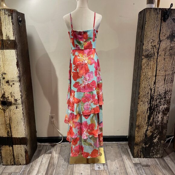 Brand New 2025 Hutch Designs Kennedi Dress in Watercolor Orchids Shantung - Picture 6 of 7